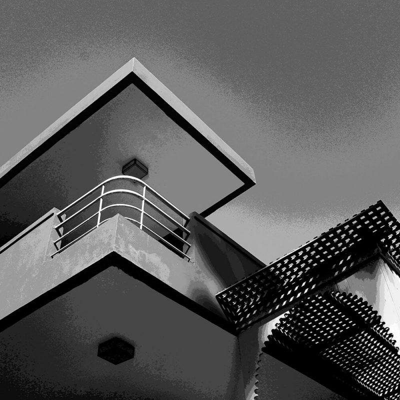 TM2814 retro apartment balcony mono sky