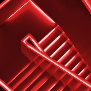 TM2899 modern stairs lit red