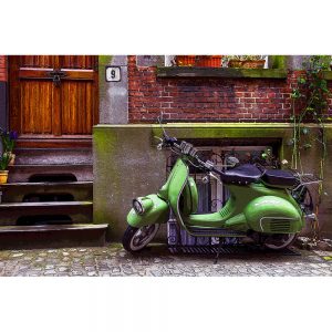 TM2941 classic scooter cobbled street green