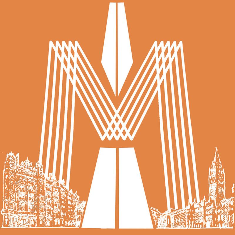 SG2587 manchester city factory records mrc hacienda bright funky orange skyline