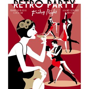 SG2757 flapper girl wine glass retro party
