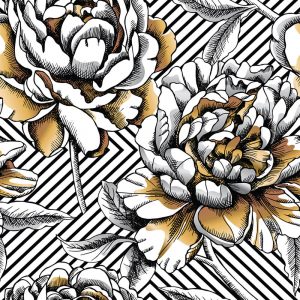 SG2762 seamless pattern peony flowers gemetric background