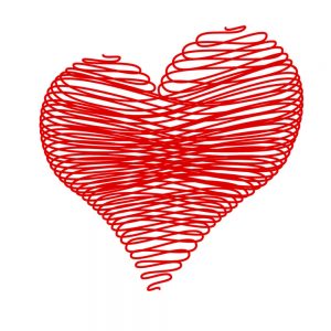 SG2786 valentine heart red
