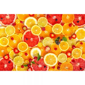 SG2860 sliced citrus fruits grapefruits oranges strawberries