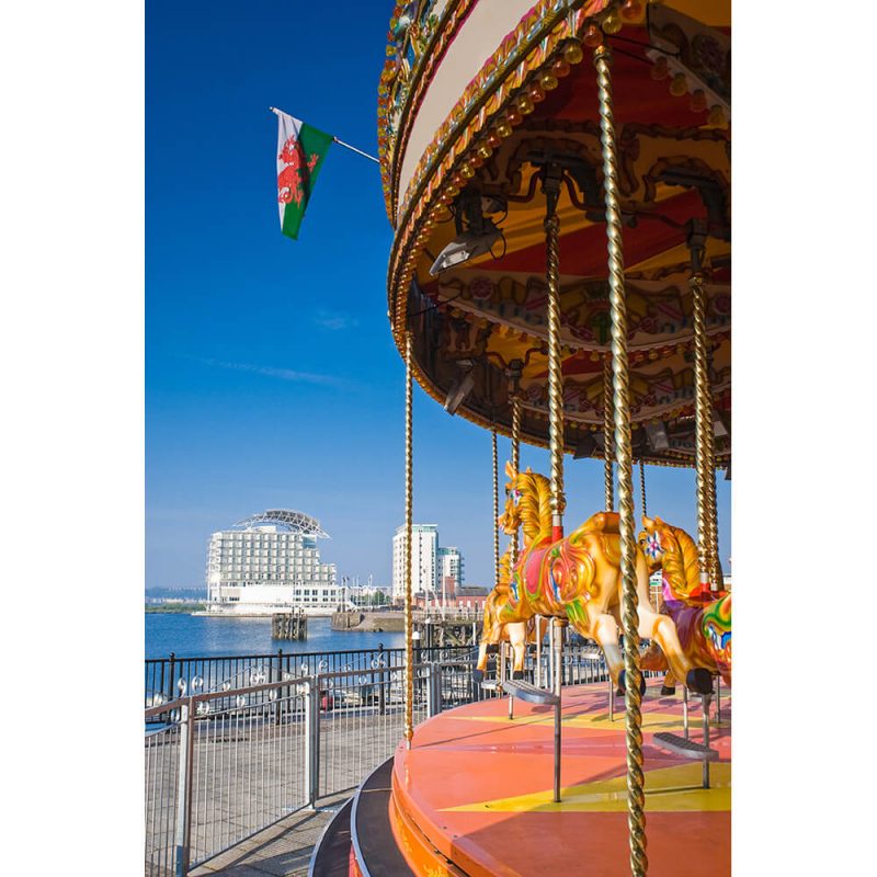 SG2944 carousel merry go round cardiff bay wales