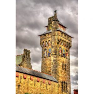 SG2953 victorian clock tower cardiff castle wales