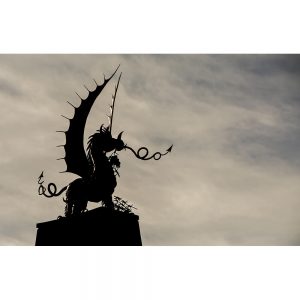 SG2957 welsh dragon statue silhouette wales