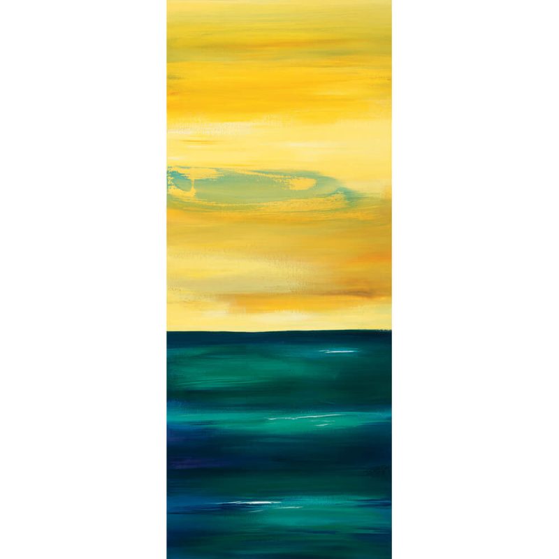 SG805 contemporary abstract seascape horizon yellow blue green teal