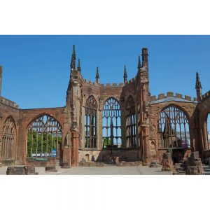 SG3156 ruins coventry cathedral arches windows england