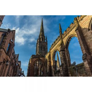 SG3157 spires arches ruins saint michael cathedral church coventry england
