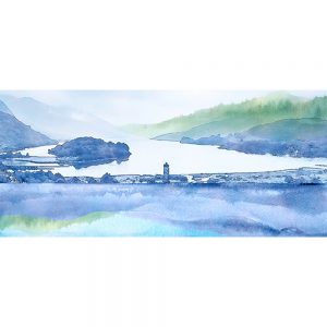SG3603 inverness scotland blue abstract watercolour