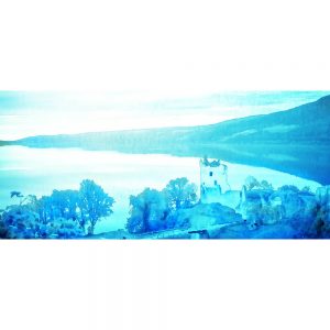 SG3604 inverness scotland blue watercolour abstract
