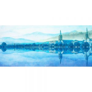 SG3606 inverness scotland blue watercolour city abstract