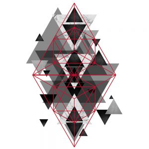 SG3712 red geometric shapes triangles minimalist
